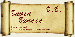David Bunčić vizit kartica